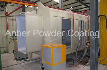 PE spray booth features quick color change